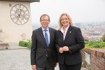 Saarland trifft Steiermark: Wirtschaftslandesrat Christian Buchmann mit der saarländischen Wirtschaftsministerin Anke Rehlinger