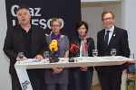 v.l.: Eberhard Schrempf (GF Creative Industries Styria), Lisa Rücker (Vizebürgermeisterin Stadt Graz), Sonja Grabner (Wirtschaftsstadträtin Stadt Graz), Christian Buchmann (Landesrat für Wirtschaft, Europa und Kultur) © Creative Industries Styria