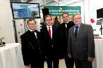 v.l.: Univ. Prof. DI Dr. Wolfhard Wegscheider (Rektor der Montanuniversität), Dr. Christian Buchmann (Landesrat für Wirtschaft, Europa und Kultur), Univ. Prof. DI Helmut Flachberger (Leiter des Department Mineral Ressources & Petroleum Engineering), Dr. Burghard Kaltenbeck (GF SFG). © Frankl