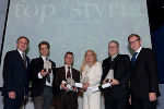 v.l.: WK-Präsident Ing. Josef Herk (l.) und Landesrat Dr. Christian Buchmann (r.) mit den Tops of Styria 2011: Mag. Martin Wäg, Dr. Friedrich Santner, Waltraud Schinko-Neuroth und Hans Bernhard Zäuner (in Vertretung von Mag. Ewald Thaller). © Schiffer Photodesign