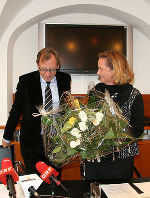 Wirtschaftslandesrat Dr. Christian Buchmann, Finanzlandesrätin Dr. Bettina Vollath. © Land Steiermark