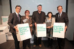Siegfried Nagl (Bürgermeister Stadt Graz), Josyane Franc, Eberhard Schrempf (Geschäftsführer CIS), Eriko Esaka, Christian Buchmann (Landesrat für Wirtschaft, Europa und Kultur)