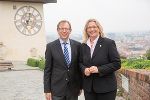 Saarland trifft Steiermark: Wirtschaftslandesrat Christian Buchmann mit der saarländischen Wirtschaftsministerin Anke Rehlinger © Fischer