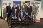 v.li.hinten: VDir. Mag. Rainer Stelzer (Raiffeisen-Landesbank Steiermark), Mag. Jochen Pildner-Steinburg (IV Präsident), LR Dr. Christian Buchmann, Mag. Jürgen Roth (ICS Aufsichtsratsvorsitzender und WKÖ Vizepräsident), Mag. Claus Tüchler (Geschäftsführer ICS), Dr. Karl-Hainz Dernoscheg (Direktor der WK Steiermark), v.li.vorne: DI(FH) Bernhard Kiener (GF VENTREX Automotive GmbH), Ing. Peter Szabó (GF A&R Carton Graz GmbH). © ICS/Nikola Milatovic