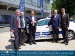 v.l.: Dr. Jost Bernasch (GF Virtual Vehicle), Prof. Dr. Hermann Steffan (Wissenschaftl. Leiter Virtual Vehicle), Dr. Christian Buchmann (Wirtschaftslandesrat), DI Stefan Rohringer (Infineon Technologies AG Graz), Univ.-Prof. Dr. Harald Kainz (Rektor TU Graz). © Virtual Vehicle/Wachmann