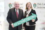 Landeshauptmann Hermann Schützenhöfer und Wirtschaftslandesrätin Barbara Eibinger-Miedl präsentierten die Wirtschafts- und Beschäftigungsprognose für das Jahr 2019. © Land Steiermark/Streibl