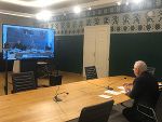 LH Schützenhöfer bei der Videokonferenz mit dem Expertenstab. © Land Steiermark; Verwendung bei Quellenangabe honorarfrei LH Schützenhöfer bei der Videokonferenz mit dem Expertenstab.